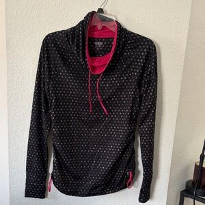 Maurices Black and Pink Polka Dot Top